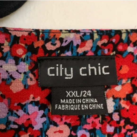 City Chic ditst floral faux wrap dress - Picture 6 of 8